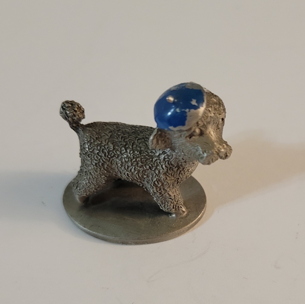 Van Heusen Poodle w Baret Hat Pewter Miniature